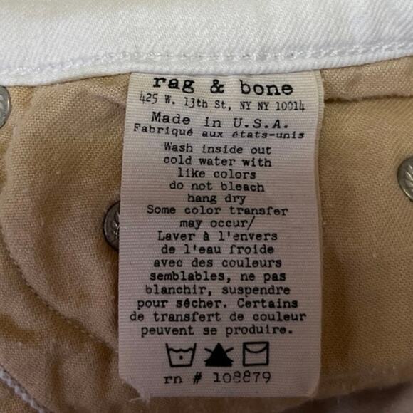 Rag & Bone Women's White Mid Rise Capri Cropped Skinny Denim Jeans Size 30 - Picture 6 of 7